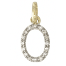 erin gray:14k Gold and Diamond Initial Necklace,O / 16 inch