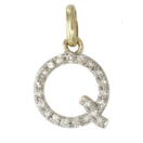 erin gray:14k Gold and Diamond Initial Necklace,Q / 16 inch