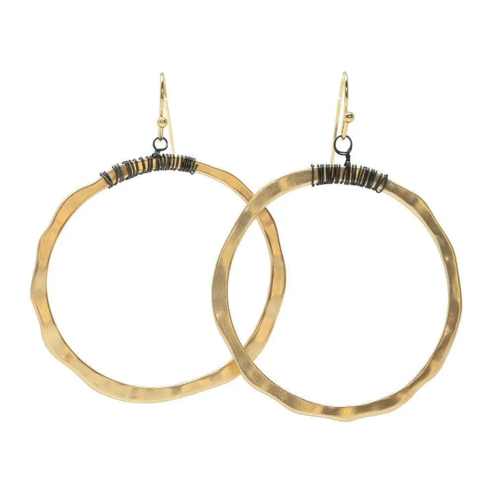 Wire wrapped Hoop No. 17 jewelry by erin gray, showcasing intricate wire wrapping on a delicate hoop earring.