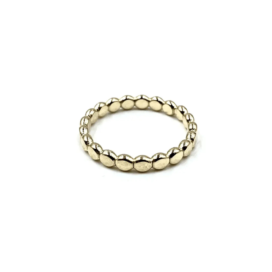 Gold Flat Rock Ring from Erin Gray's Resort Collection, waterproof jewelry featuring a sleek, minimalist gold band design.