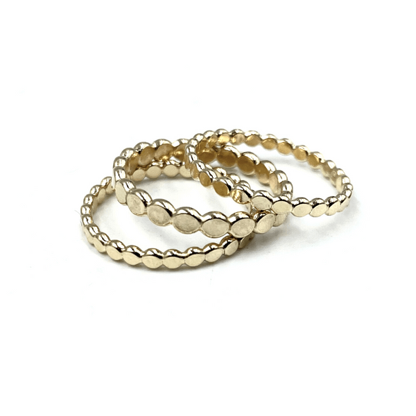 erin gray:East Coast Rock + Pebble Ring Stack in Gold