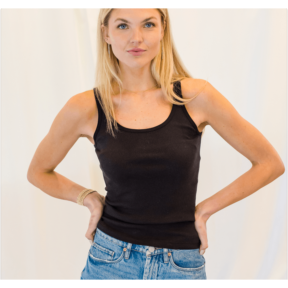 
                      
                        erin gray:Black Ribbed Tank,S
                      
                    