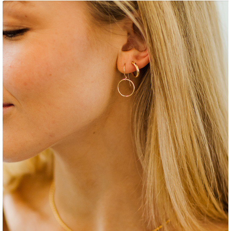 erin gray:Circle of Love gold hoop earring