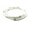 erin gray:OG Classic Bracelet Stack in Pearl White + Gold Filled