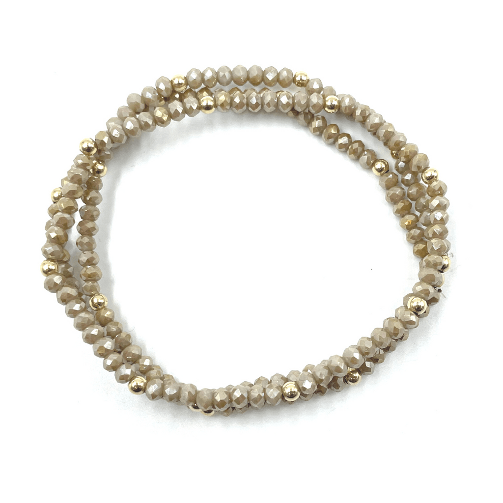 erin gray:OG Shimmer Bracelet Stack in Champagne + Gold Filled