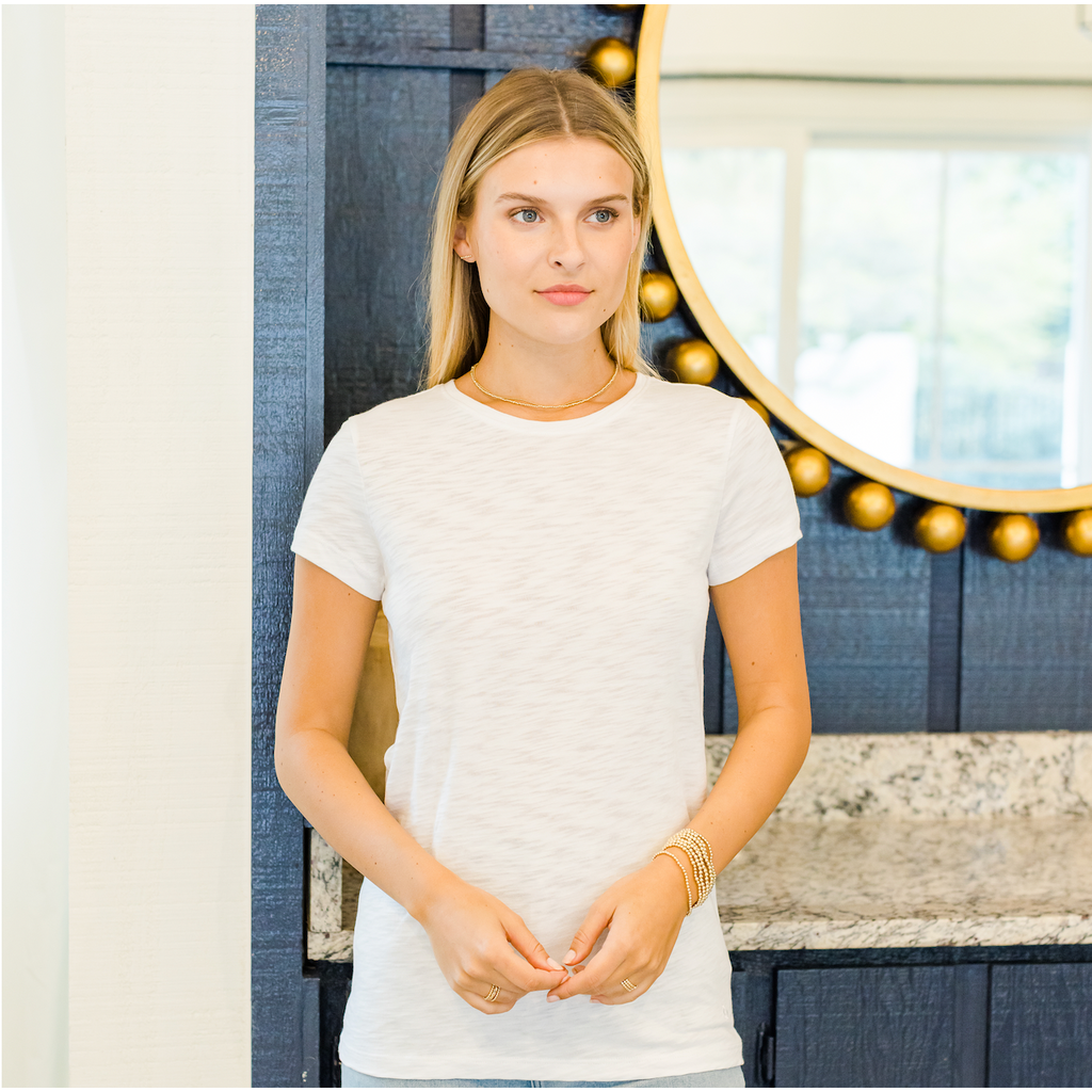 The Perfect White Tee by erin gray. CYA Short Sleeve Crew in White.