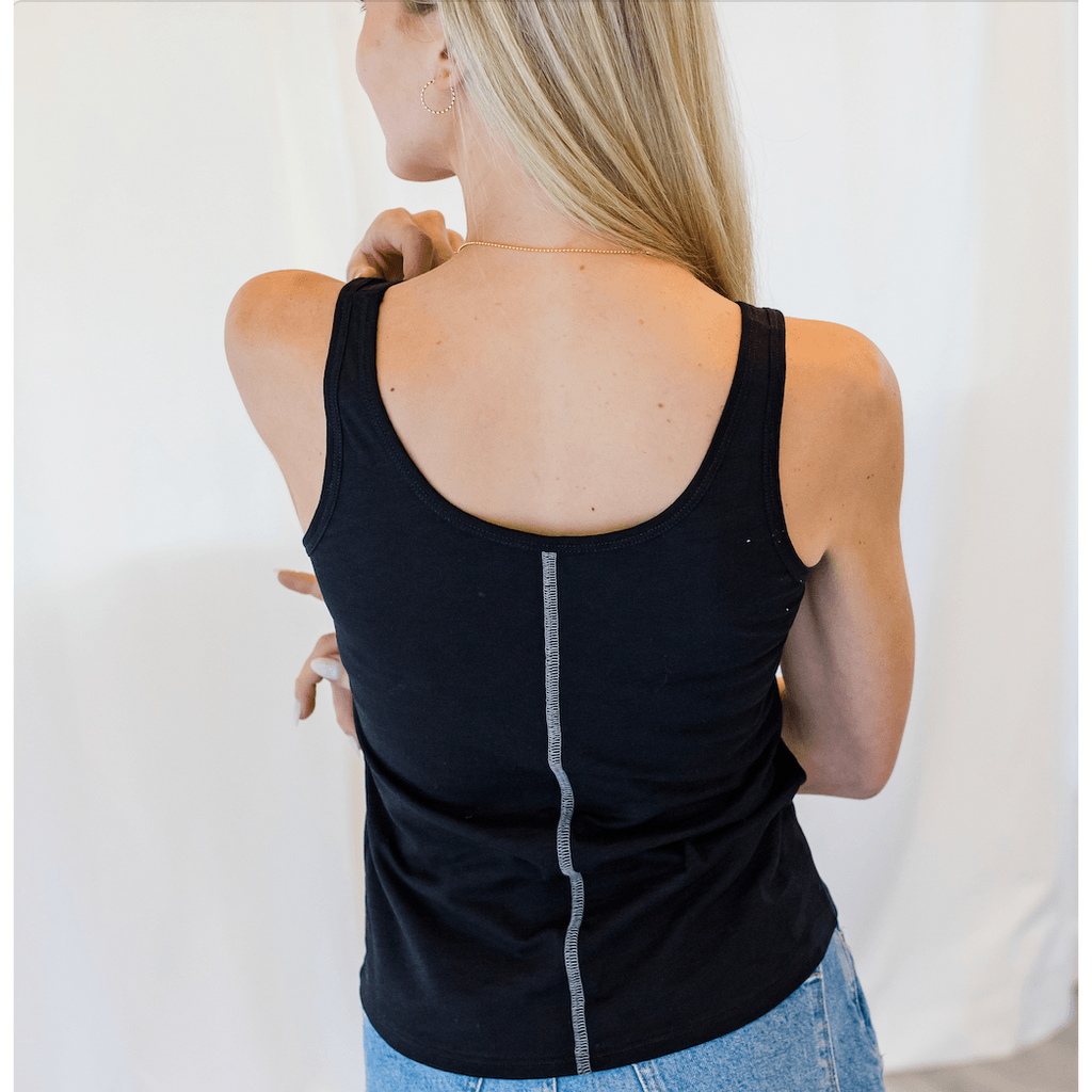 erin gray:Smooth 2-Layer Tank in Black