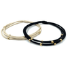 erin gray:3mm Gold Water Pony Waterproof Bracelet Hair Bands in Black and Beige(#2)