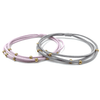 erin gray:3mm Gold Water Pony Waterproof Bracelet Hair Bands in Gray and Pink(#5)