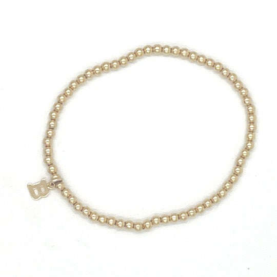 erin gray:3mm Gold Filled Initial Charm Waterproof Bracelets