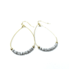 erin gray:Aster Beaded Earring in Light Gray and Gold