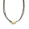 erin gray:Barrel on Double Pyrite Beaded Necklace