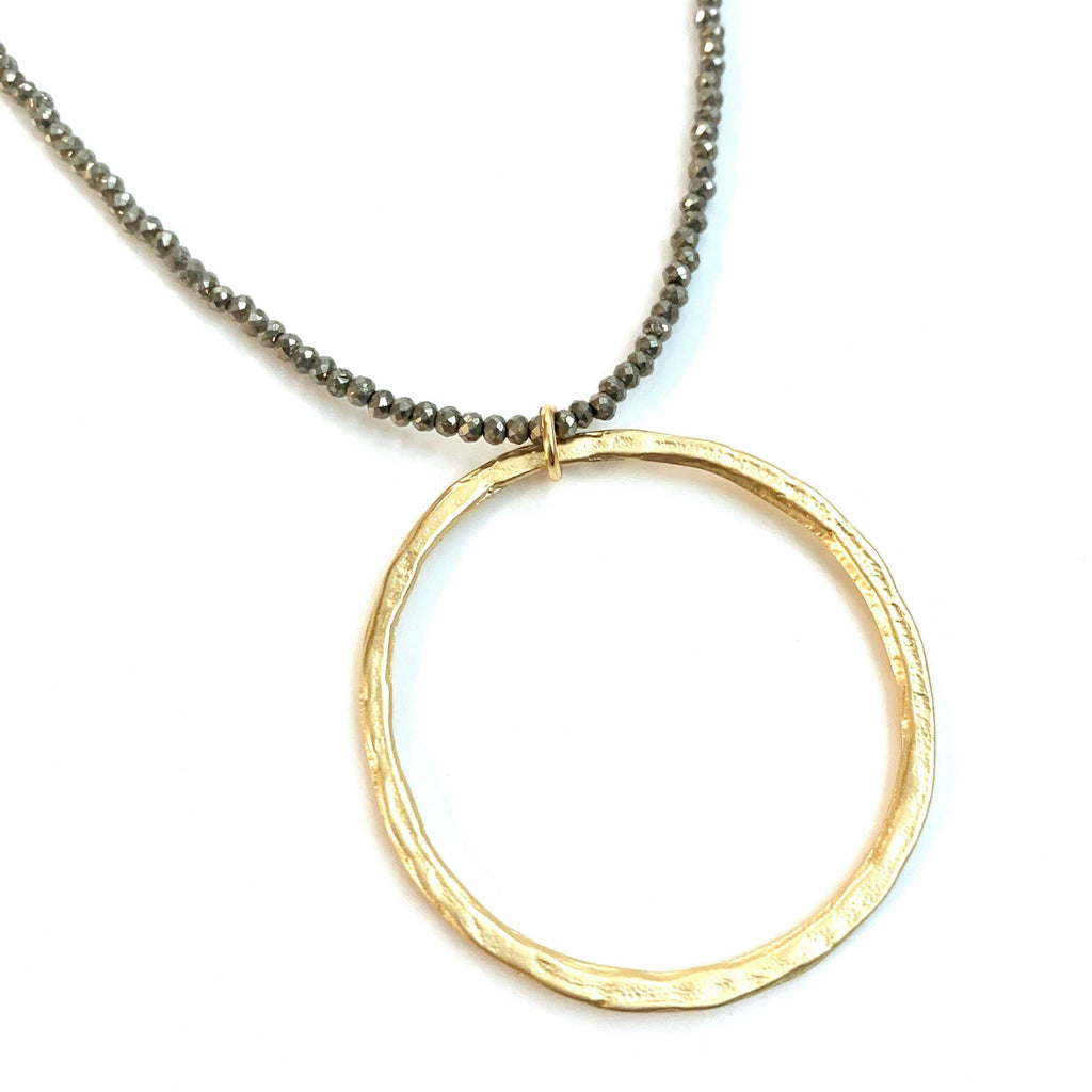 erin gray:Big Gold on Natural Pyrite Necklace