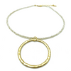 erin gray:Big Gold on Winter White Beaded Statement Necklace