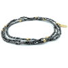 erin gray:BOHO Bracelet Stack in Black Hematite + Gold Filled