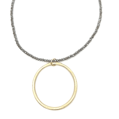 erin gray:Circle of Love on Gray Crystal Necklace