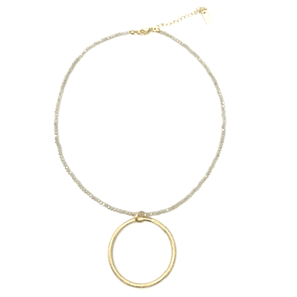 erin gray:Circle of Love on Winter White Crystal Necklace