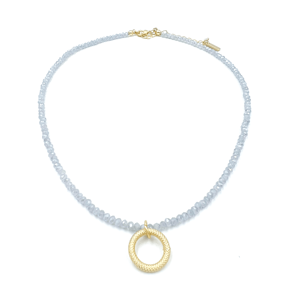 erin gray:Dainty Vibe on Pale Blue Necklace