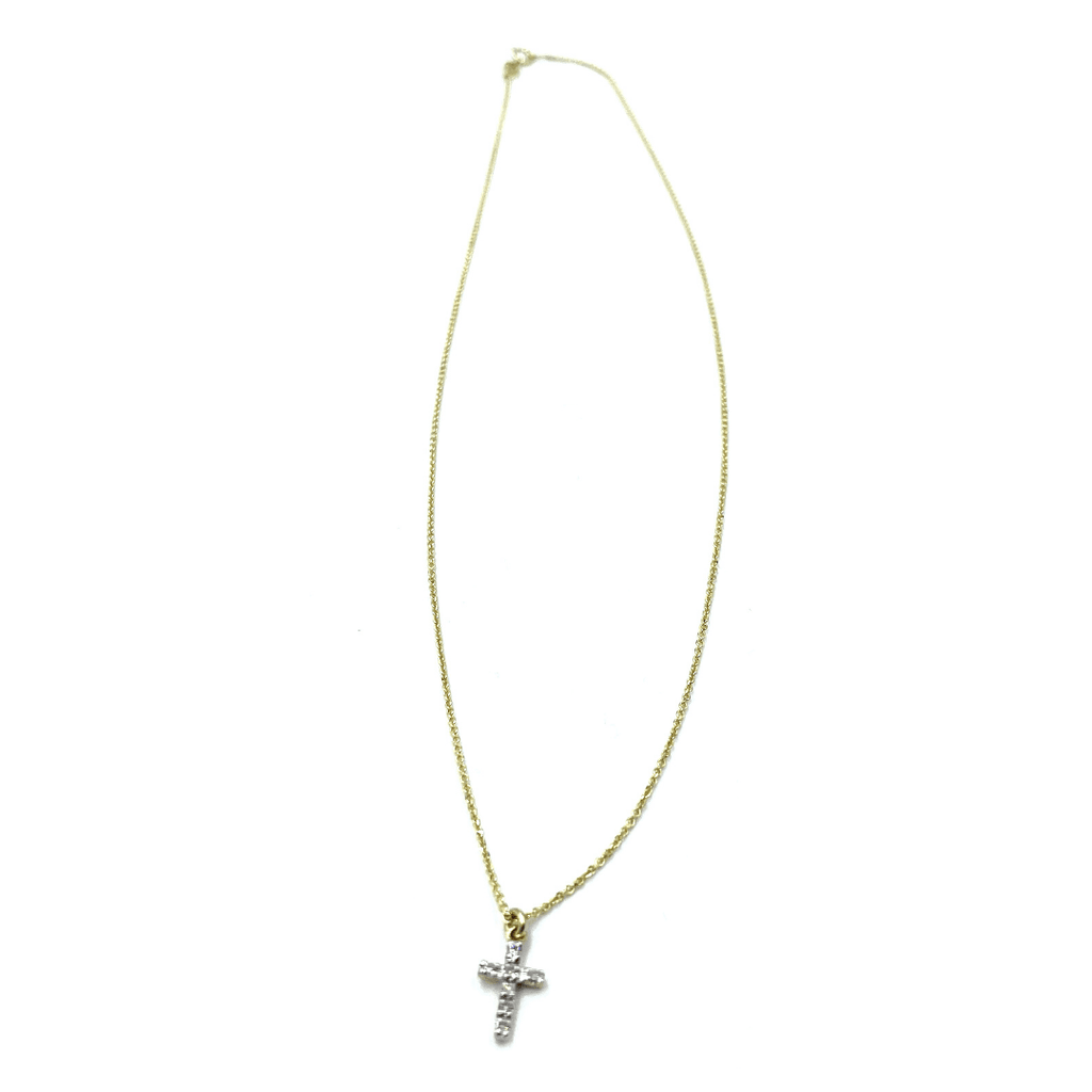 erin gray:Diamond Cross on 14k Gold Necklace