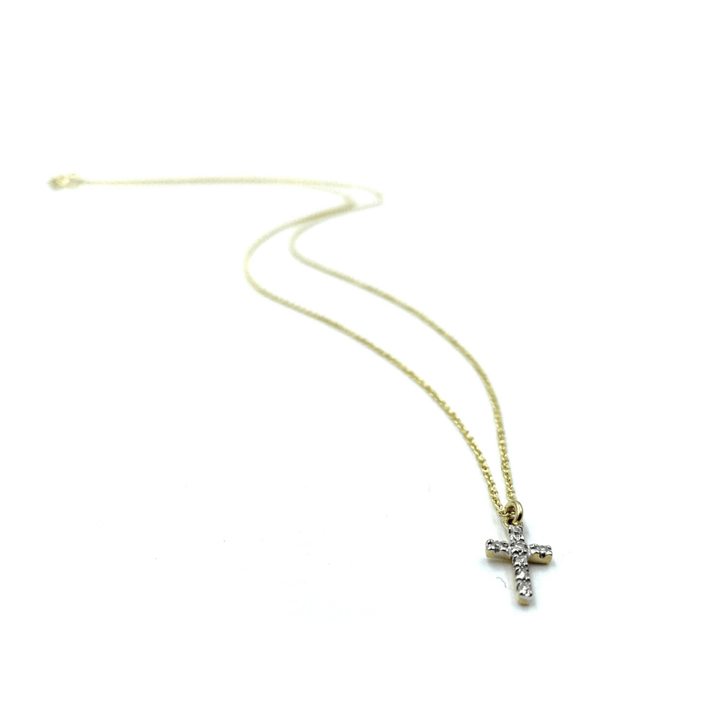 erin gray:Diamond Cross on 14k Gold Necklace