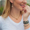 erin gray:Small Gold Barrel on Double Pyrite Necklace