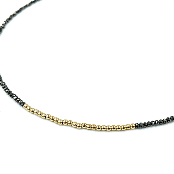 erin gray:Karma Gold Filled + Pyrite Necklace