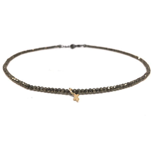 erin gray:Luxe Cross on Pyrite Necklace