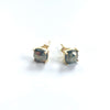 erin gray:Natural Pyrite Square Stud Earring