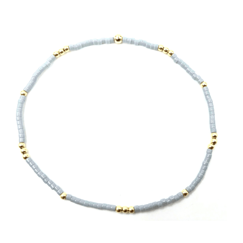 erin gray:2mm Newport CLOUD GRAY + Gold Filled Waterproof Bracelet