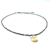 erin gray:Organic Cross on Hematite Beaded Necklace