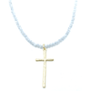 erin gray:Prayer Cross on Pale Blue Necklace
