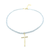 erin gray:Prayer Cross on Pale Blue Necklace