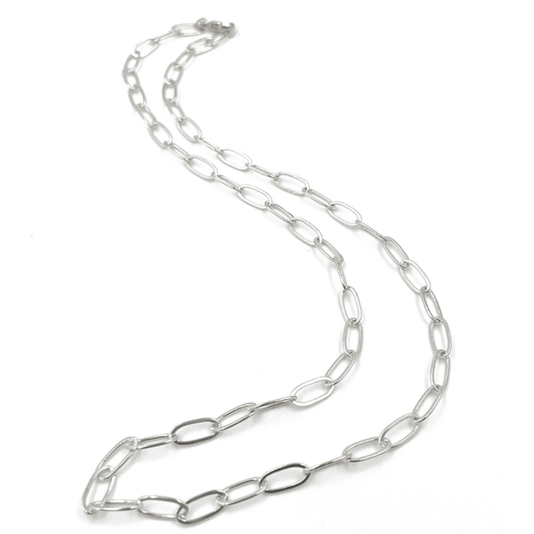 erin gray:Sterling Silver Paperclip Links Necklace - 16"
